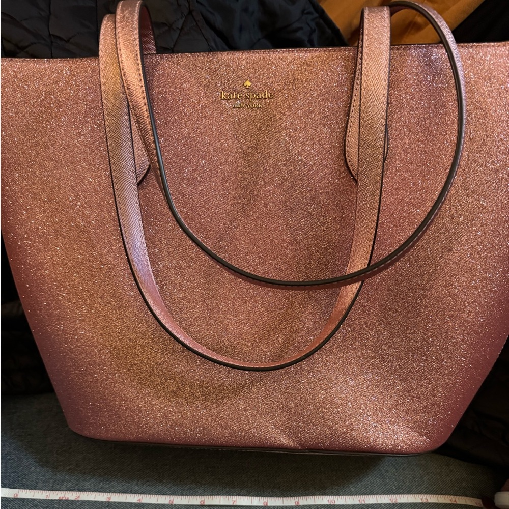 Kate Spade Rose Gold Glitter Tote